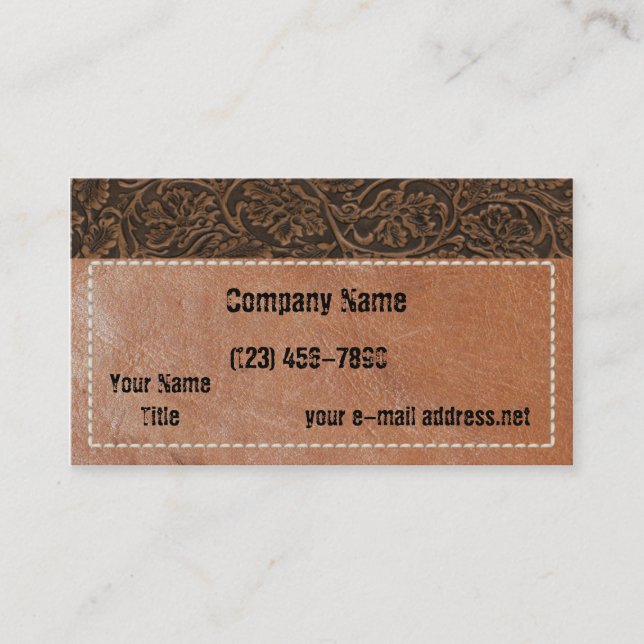 Simulated Saddle Leather Business Card (Front)