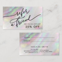 simulated shell referral card