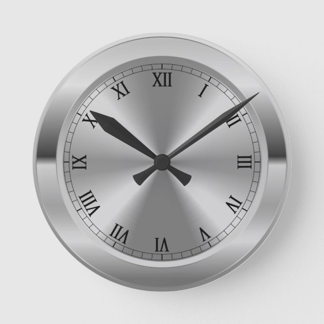 Simulated Silver  Round Clock (Front)