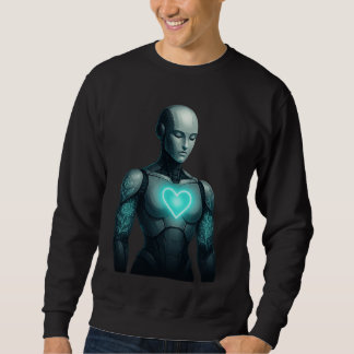 Simulated Soul – AI Robot with Heart Energy Core  Sweatshirt