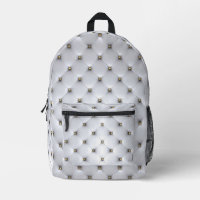 Simulated White Tufted Gold Studs Backpack