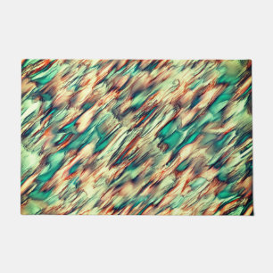Simulating rocky or stalagmite in green to sepia doormat