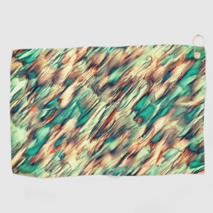 Simulating rocky or stalagmite in green to sepia golf towel
