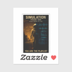 Simulation Phase One Poster - Glitch Astronaut Art