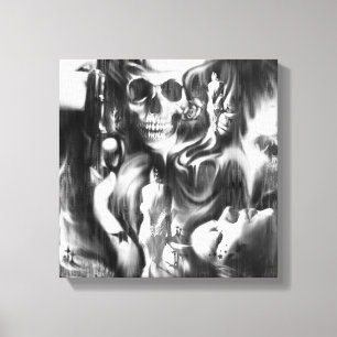Sin and Smoke mixed media canvas artwork. Print