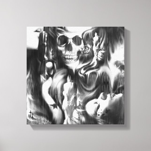 Sin and Smoke mixed media canvas artwork. Print (Front)