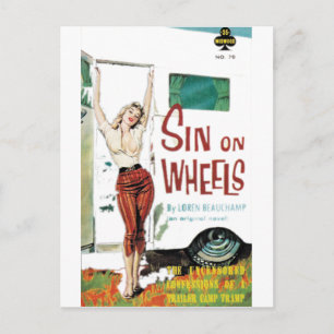 Sin On Wheels Pulp Fiction Postcard
