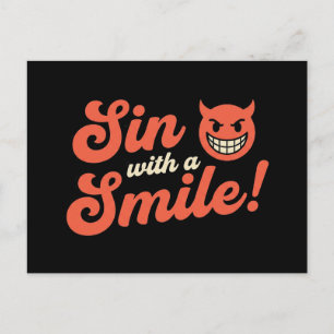 Sin With a Smile Postcard