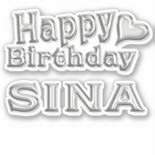 Sina Happy Birthday silver Sticker