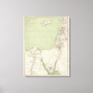 Sinai, Egypt, Syria Atlas Map Canvas Print