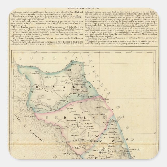 Sinaloa, Mexico Square Sticker (Front)