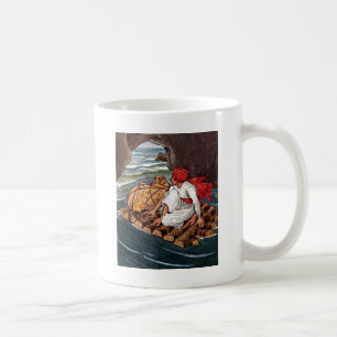 Sinbad the Sailor Shipwreck Treasure Illustration Coffee Mug