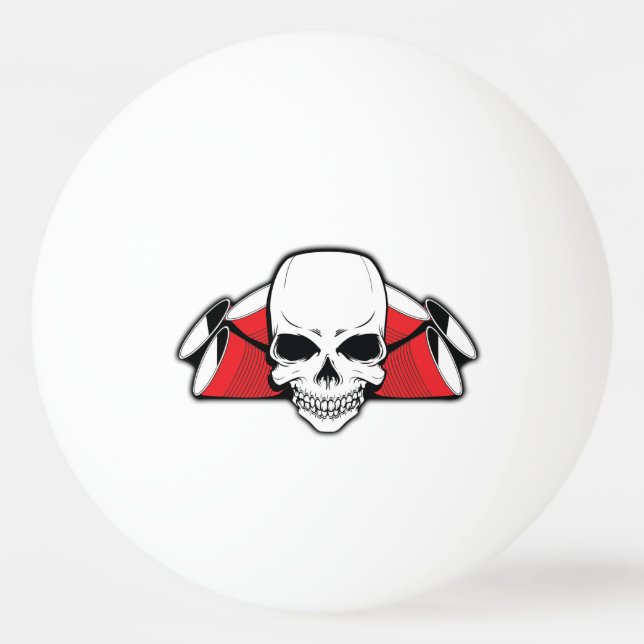 SINBP Skull and Cups Beer Pong Ball (Front)