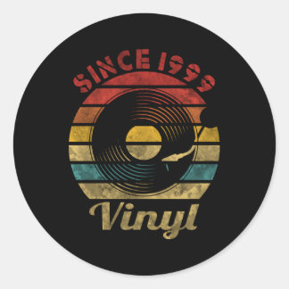 Since 1999 Vinyl Record Collector Music Classic Round Sticker