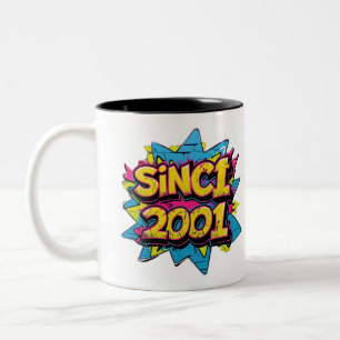 SINCE 2001 Graffiti Style – Urban Neon Street Art Two-Tone Coffee Mug