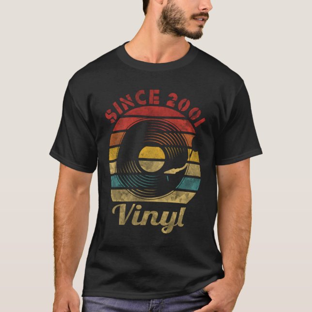 Since 2001 Vinyl Record Collector Music T-Shirt (Front)