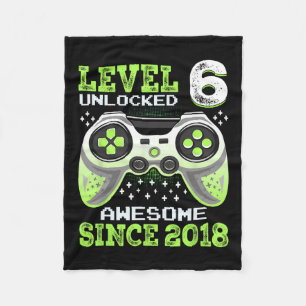 Since 2018 Funny Video Game 6th Birthday Fleece Blanket
