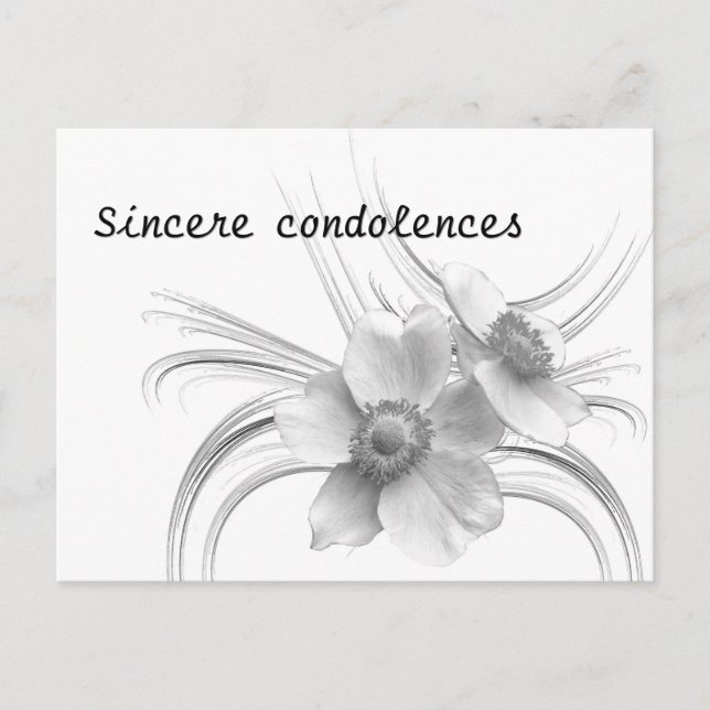 Sincere condolence holiday postcard (Front)