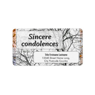 Sincere condolence label