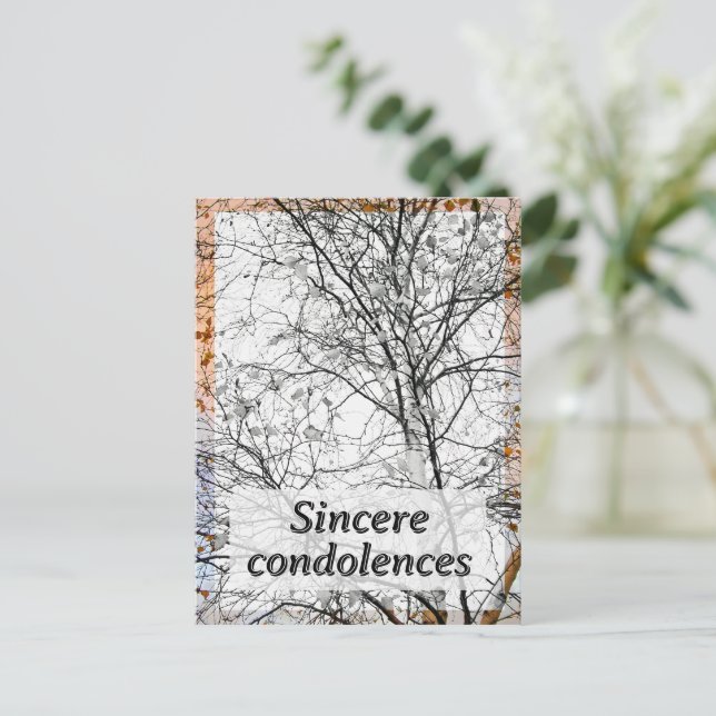 Sincere condolence postcard (Standing Front)