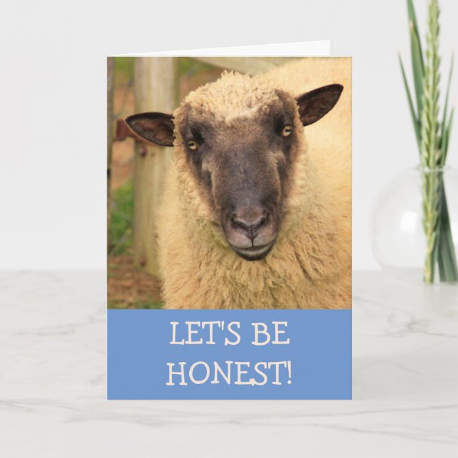 Sincere Honest Sheep Get Well Card (Front)