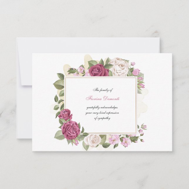 Sincere Thank You Sympathy Card (Front)