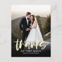 Sincere Thanks Editable Colour Thank You Postcard