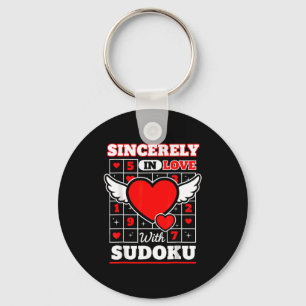 Sincerely In Love With Sudoku Cute Valentines  Key Ring