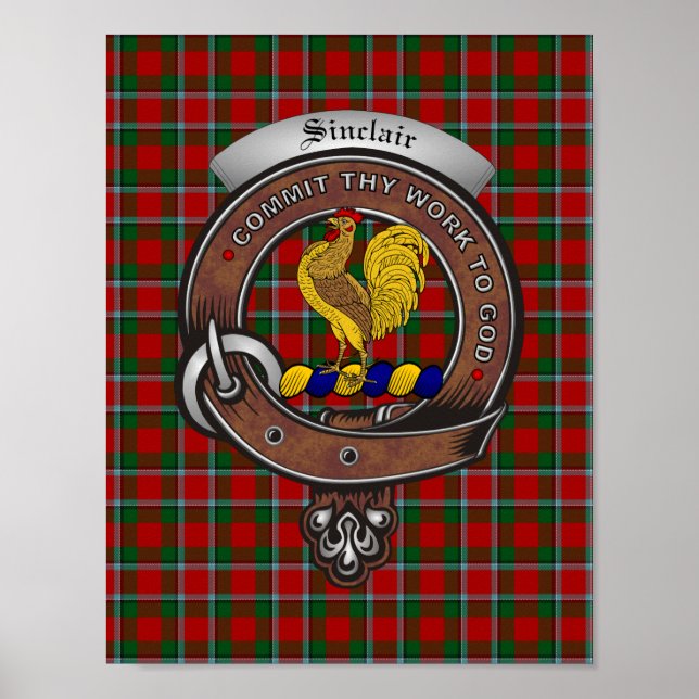 Sinclair Clan Badge Poster 8.5x11 (Front)