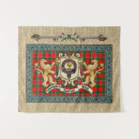 Sinclair Clan Badge & Tartan w/Lions 