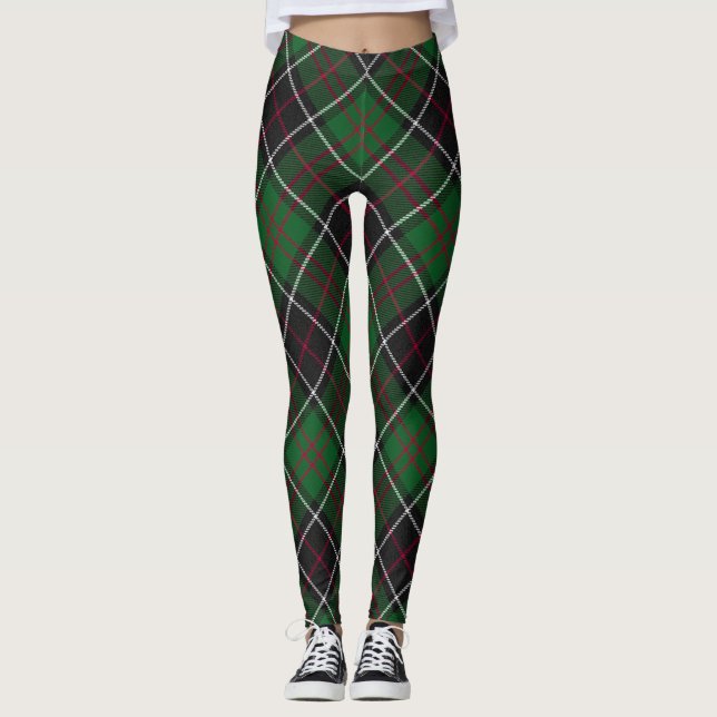 Sinclair Clan Hunting Tartan Variant Plaid Leggings (Front)