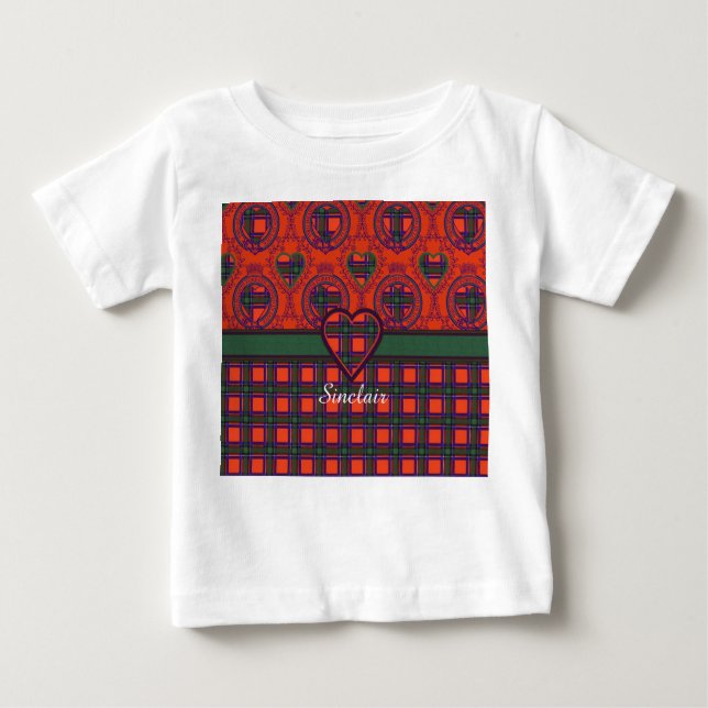 Sinclair clan Plaid Scottish tartan Baby T-Shirt (Front)