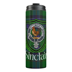 Sinclair Scottish Clan Tartan & Crest Thermal Tumbler