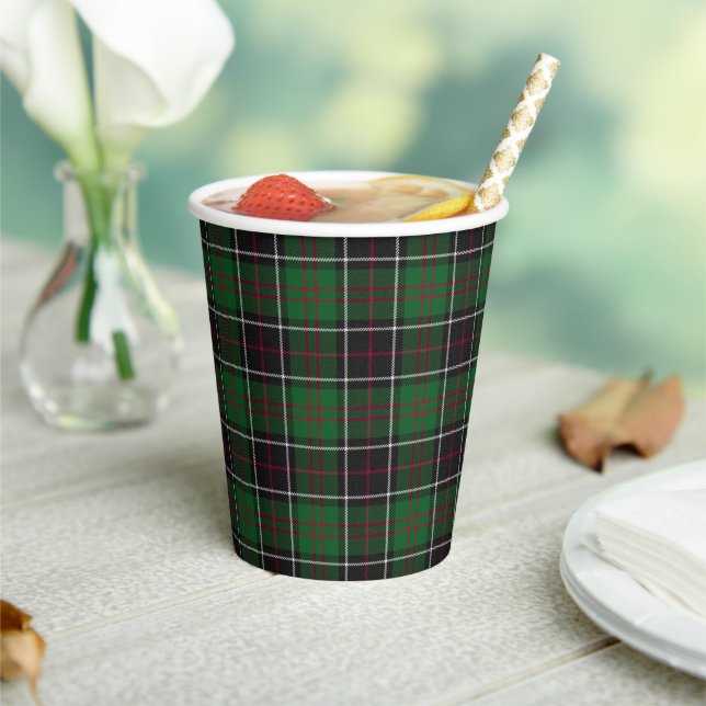 Sinclair Scottish Clan Tartan Paper Cups (Insitu)