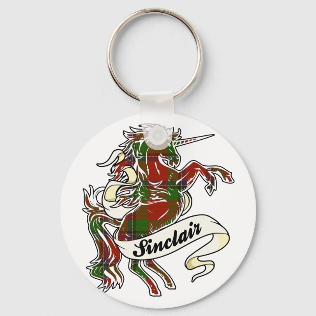 Sinclair Tartan Unicorn Key Ring (Front)