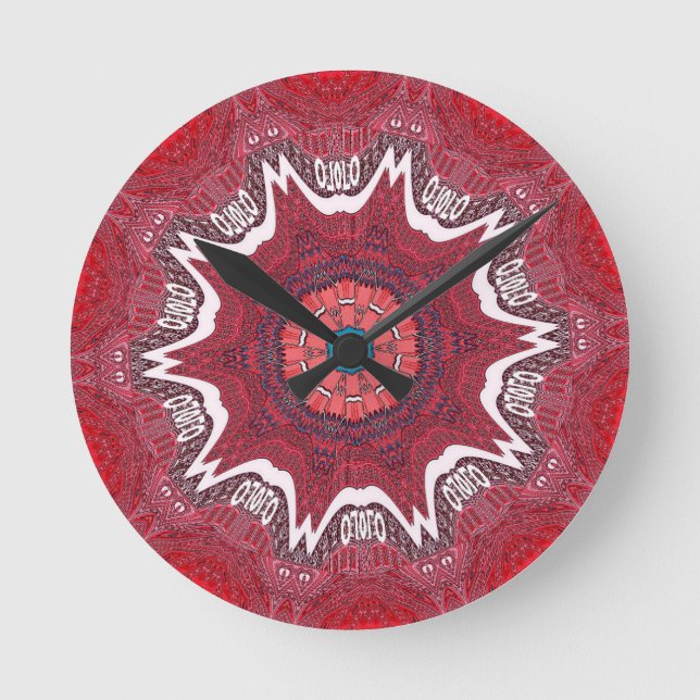 Sindhi Ethnic Tribal Pattern Art Print Round Clock (Front)