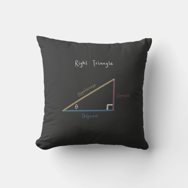 Sine Cosine Tangent Right Triangle Trigonometry Cushion (Front)