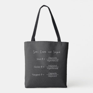 Sine Cosine Tangent Right Triangle Trigonometry Tote Bag