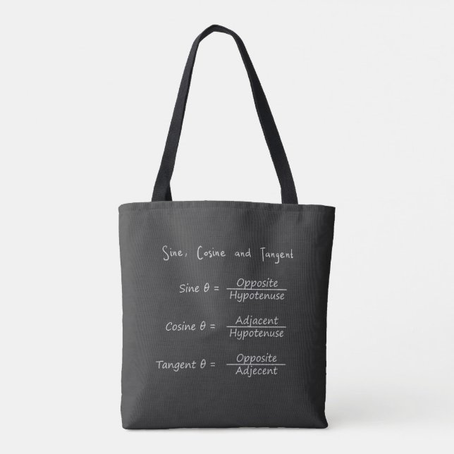 Sine Cosine Tangent Right Triangle Trigonometry Tote Bag (Back)