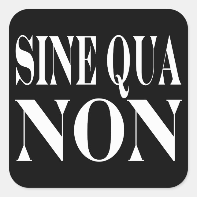 Sine Qua Non Famous Latin Quote: Words to live By Square Sticker (Front)