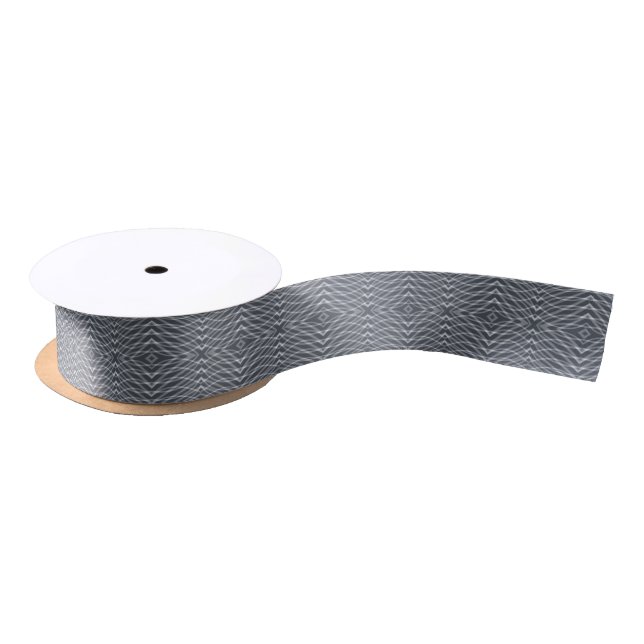 Sine Wave Pulse Signal Modern Abstract Art Design Satin Ribbon (Spool)