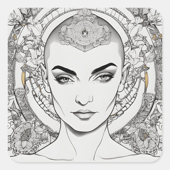 sinead oconnor  square sticker (Front)