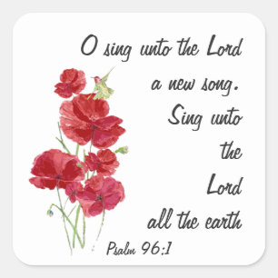Sing a New Song to the Lord, Scripture & Birds Square Sticker