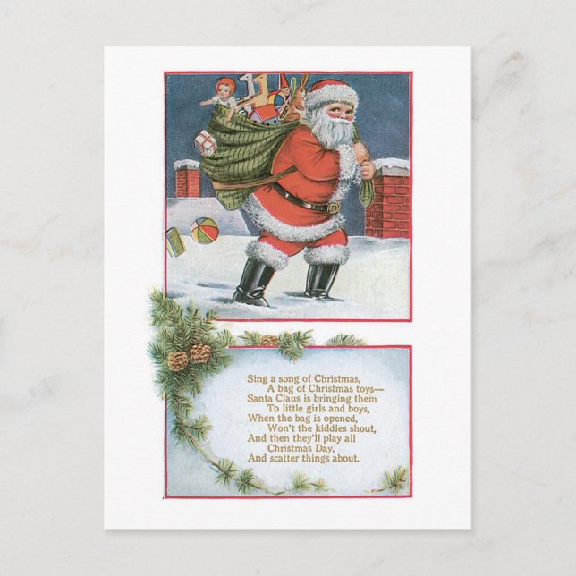 Sing a Song of Christmas Holiday Postcard (Front)