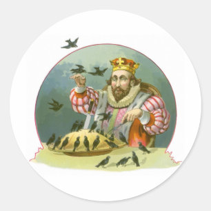 Sing a Song of Sixpence, Vintage Nursery Rhyme, Classic Round Sticker