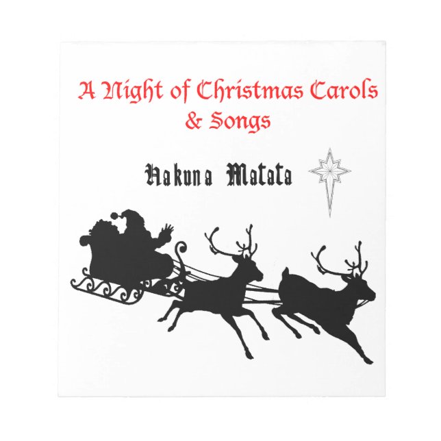 Sing Along Christmas – Carols & Festive Joy Notepad (Front)