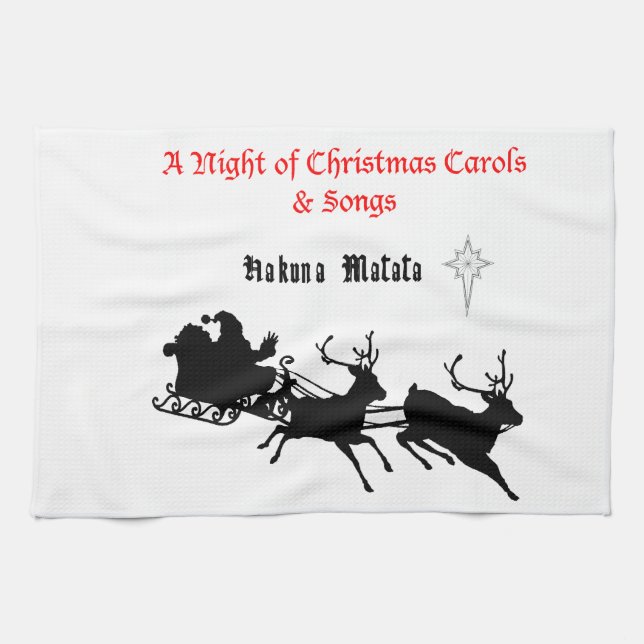 Sing Along Christmas – Carols & Festive Joy Tea Towel (Horizontal)