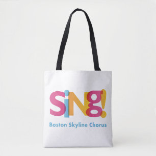 Sing-Boston Skyline Chorus Tote Canvas Bag