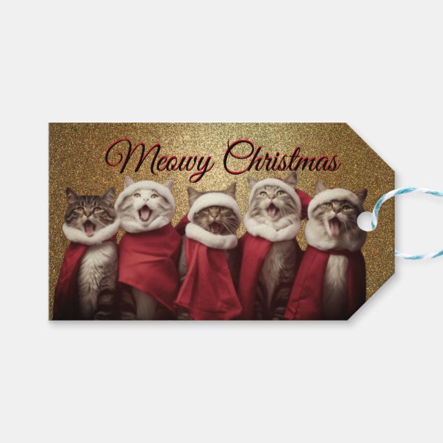 Sing Cat Gift Tag (Front (Horizontal))