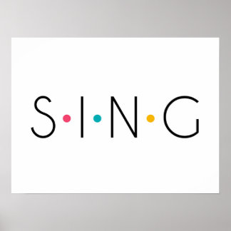 Sing Coloured Dots Singer Poster